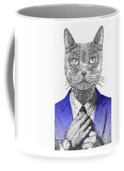 BLUE Cool Cat - Mug