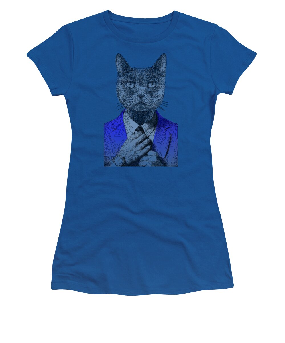 BLUE Cool Cat - Women's T-Shirt
