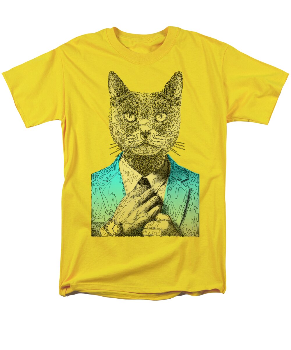 CYAN Cool Cat - Men's T-Shirt (Regular Fit)