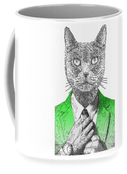 GREEN Cool Cat - Mug