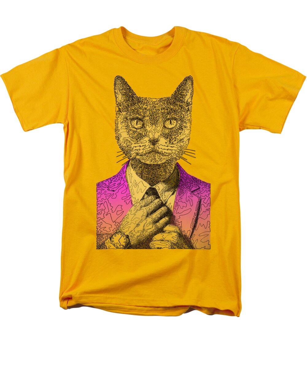MAGENTA Cool Cat - Men's T-Shirt  (Regular Fit)
