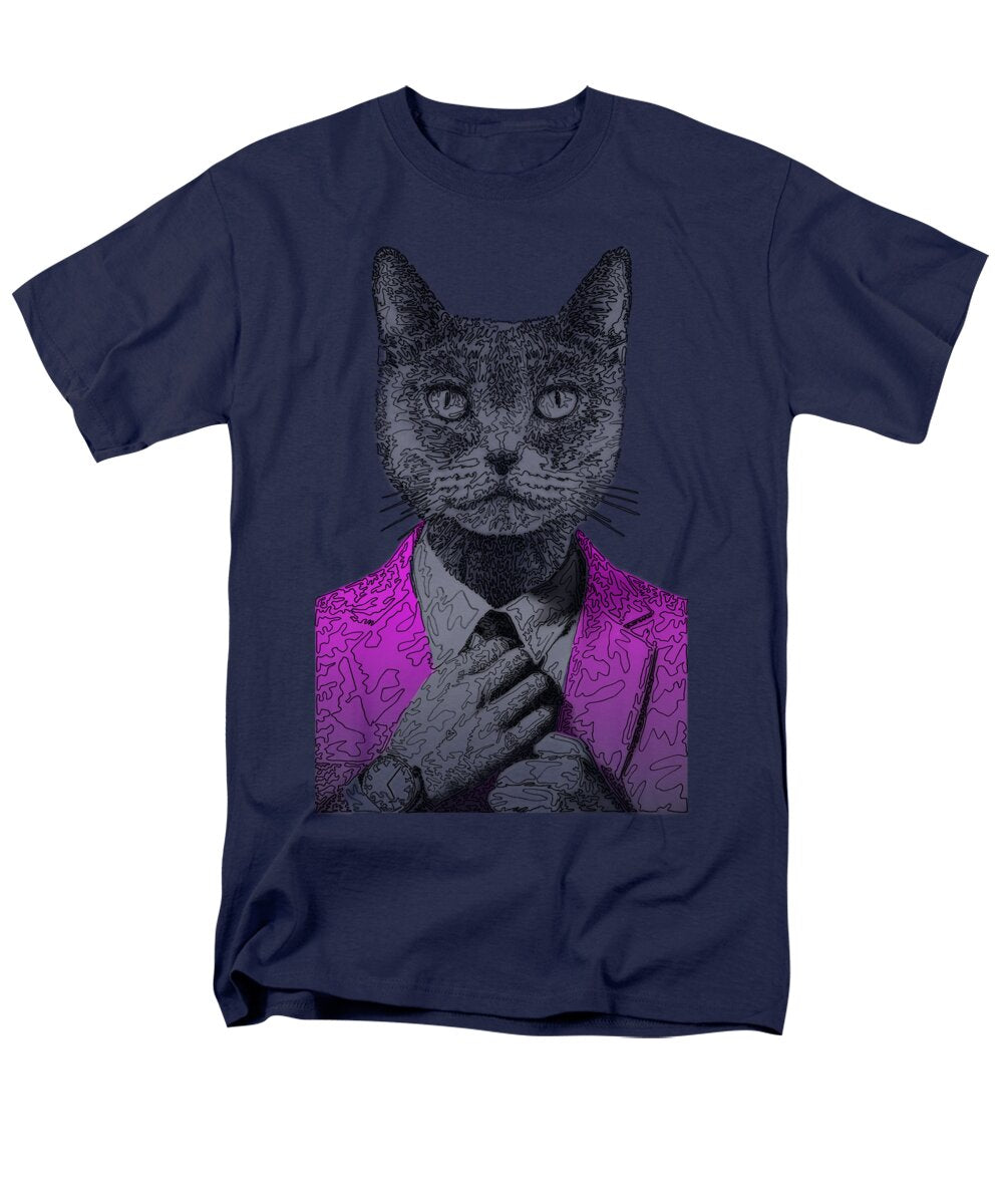 MAGENTA Cool Cat - Men's T-Shirt  (Regular Fit)