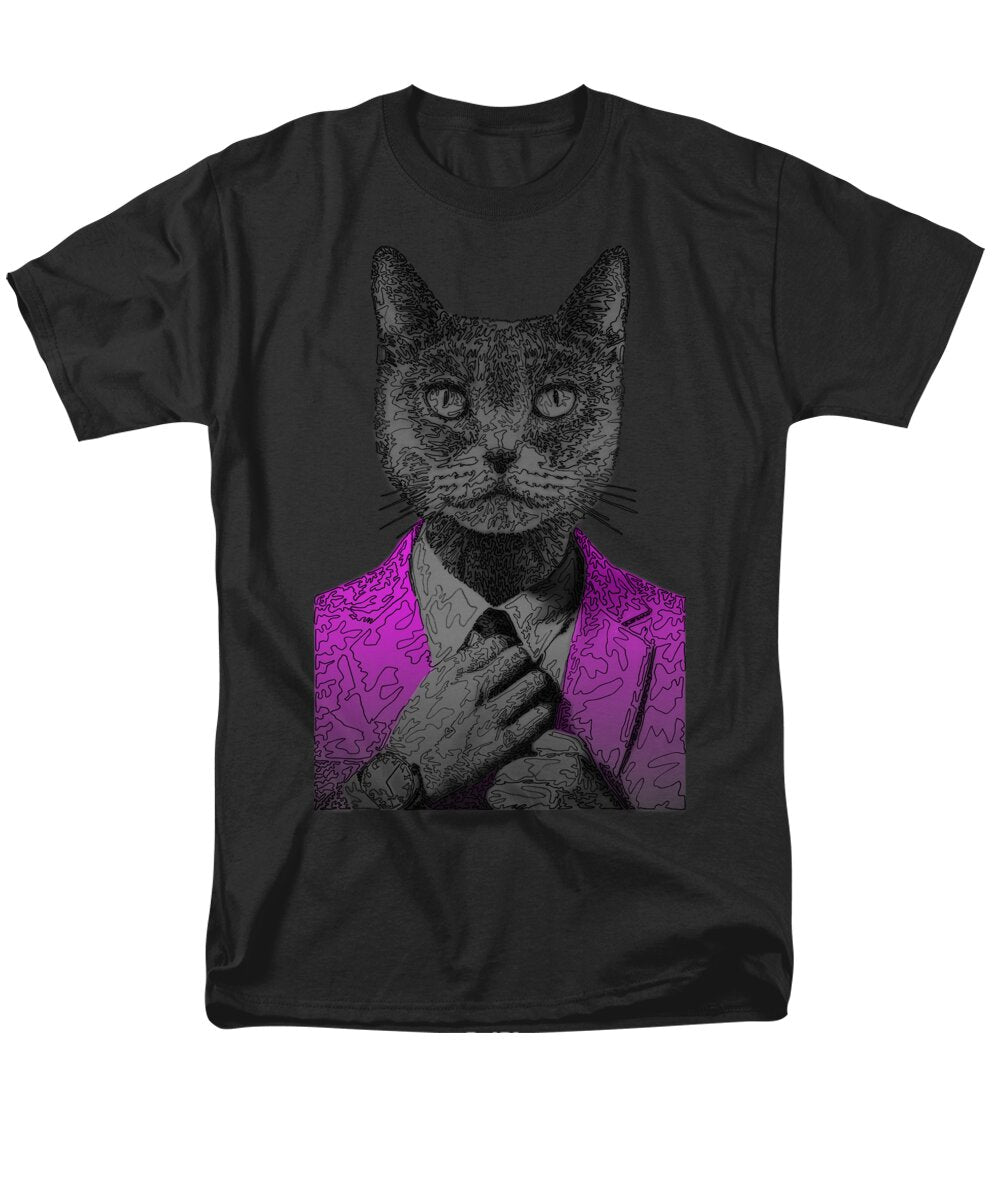 MAGENTA Cool Cat - Men's T-Shirt  (Regular Fit)