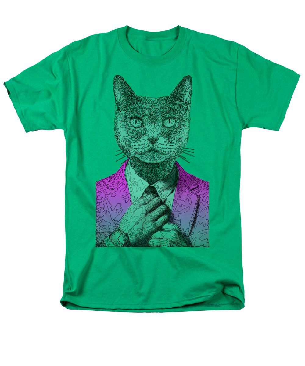 MAGENTA Cool Cat - Men's T-Shirt  (Regular Fit)