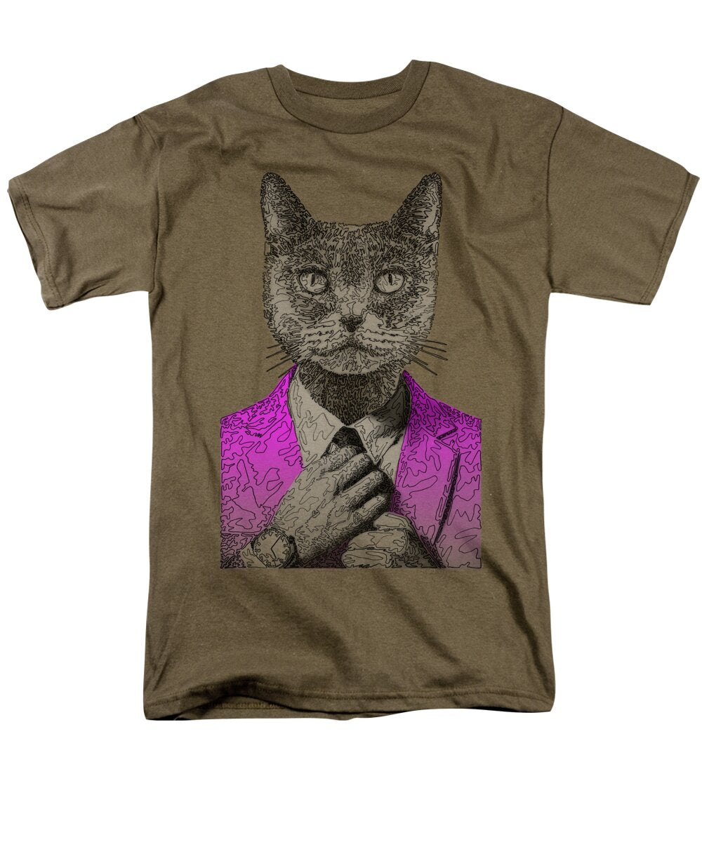 MAGENTA Cool Cat - Men's T-Shirt  (Regular Fit)
