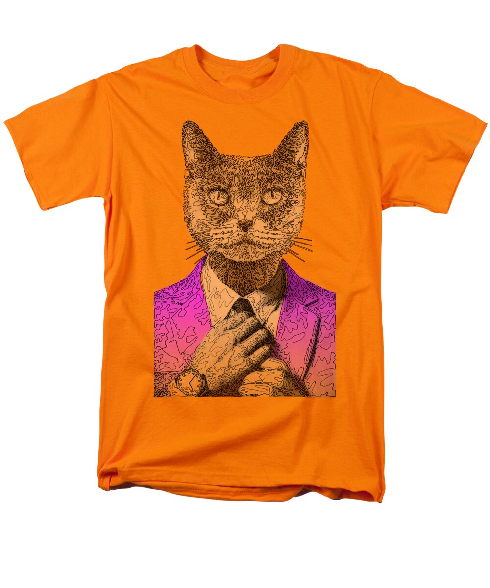 MAGENTA Cool Cat - Men's T-Shirt  (Regular Fit)