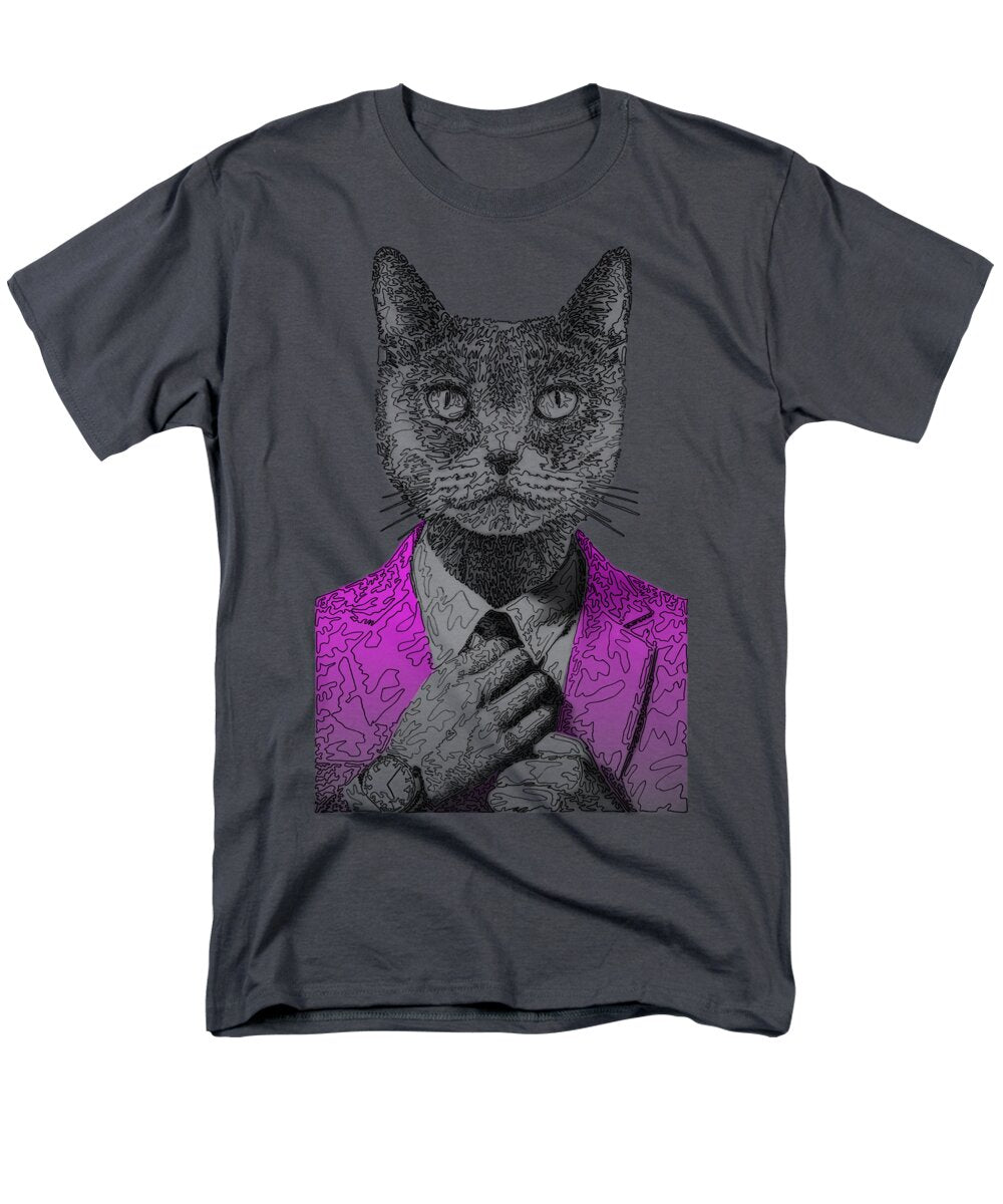 MAGENTA Cool Cat - Men's T-Shirt  (Regular Fit)