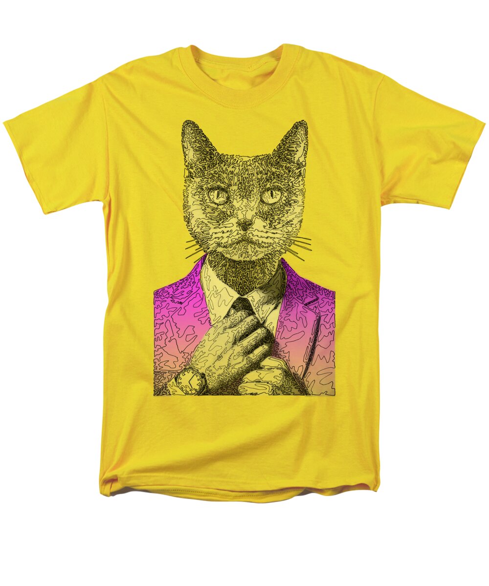 MAGENTA Cool Cat - Men's T-Shirt  (Regular Fit)