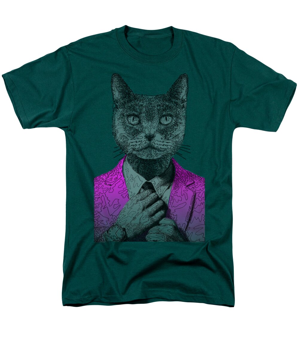 MAGENTA Cool Cat - Men's T-Shirt  (Regular Fit)