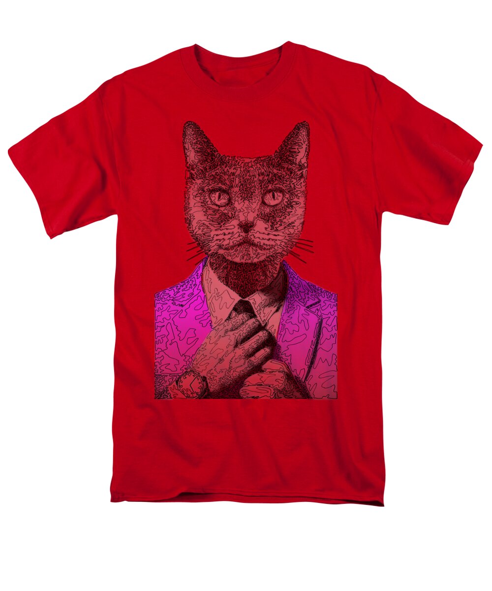 MAGENTA Cool Cat - Men's T-Shirt  (Regular Fit)
