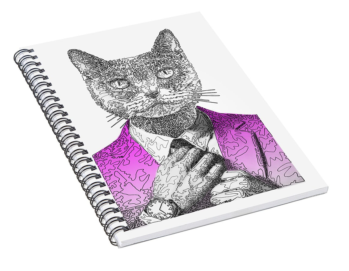 MAGENTA Cool Cat - Spiral Notebook