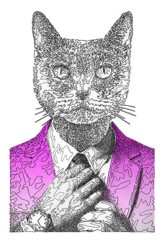 MAGENTA Cool Cat - Art Print