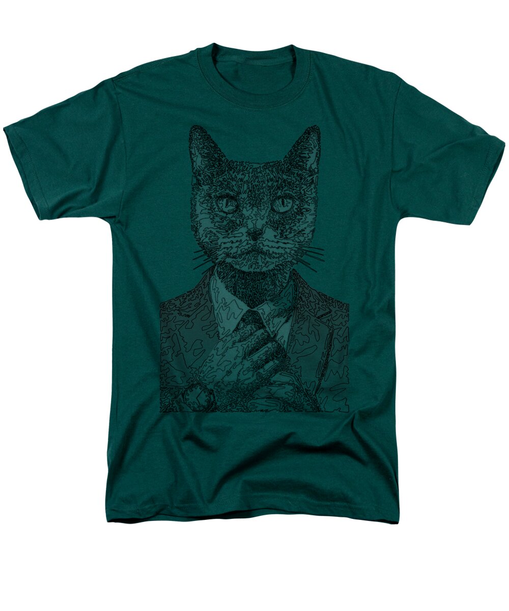 GREY Cool Cat - Men's T-Shirt  (Regular Fit)