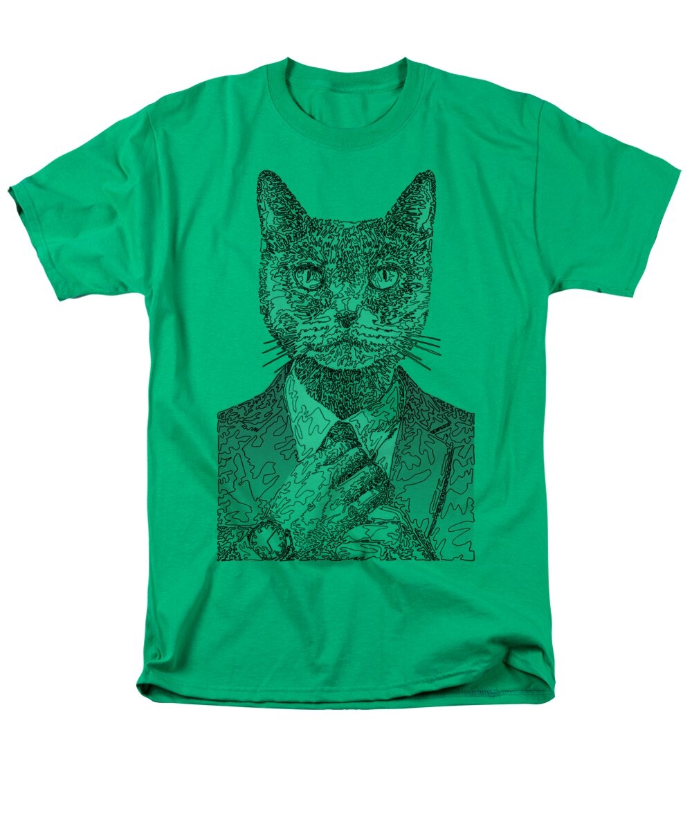 GREY Cool Cat - Men's T-Shirt  (Regular Fit)
