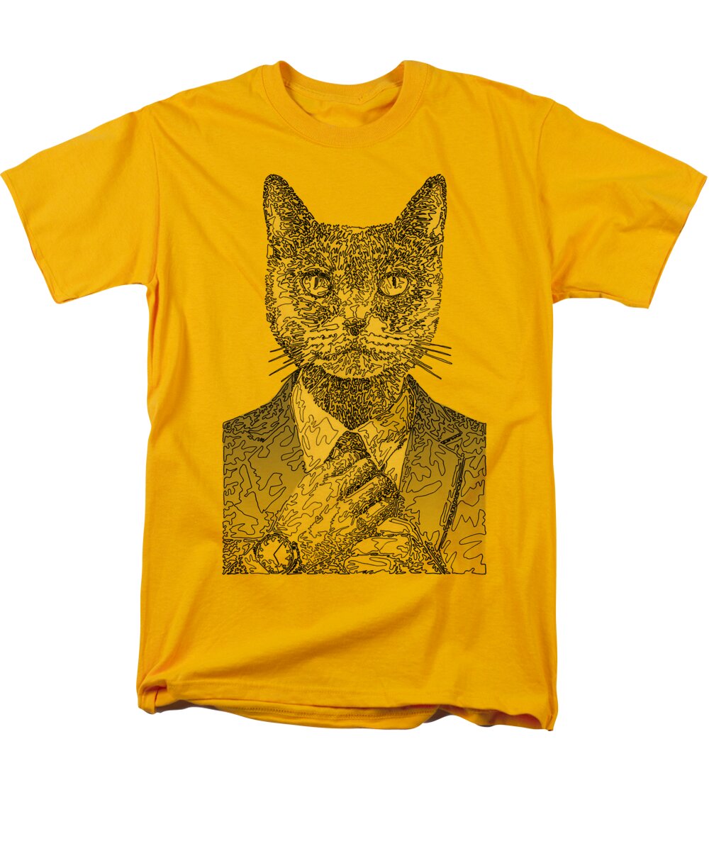 GREY Cool Cat - Men's T-Shirt  (Regular Fit)