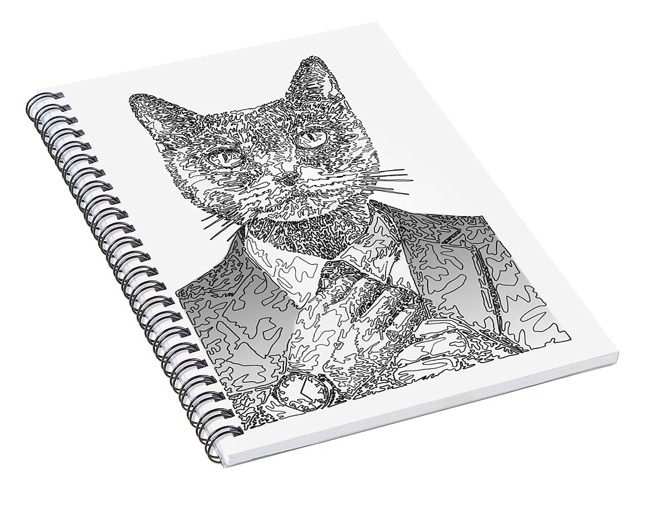 GREY Cool Cat - Spiral Notebook