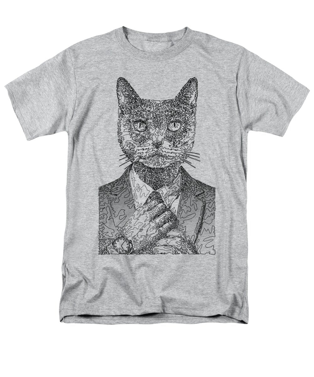 GREY Cool Cat - Men's T-Shirt  (Regular Fit)