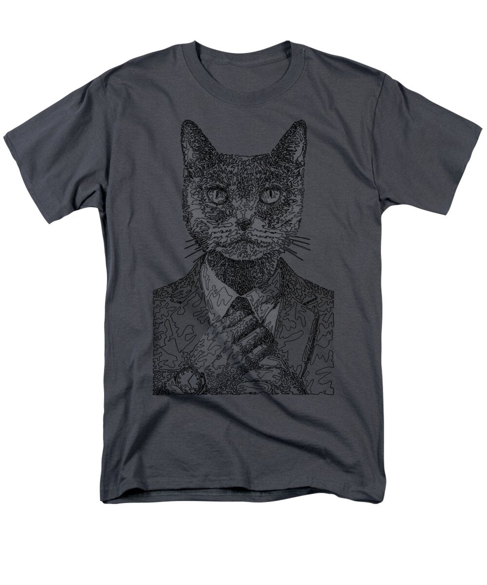 GREY Cool Cat - Men's T-Shirt  (Regular Fit)
