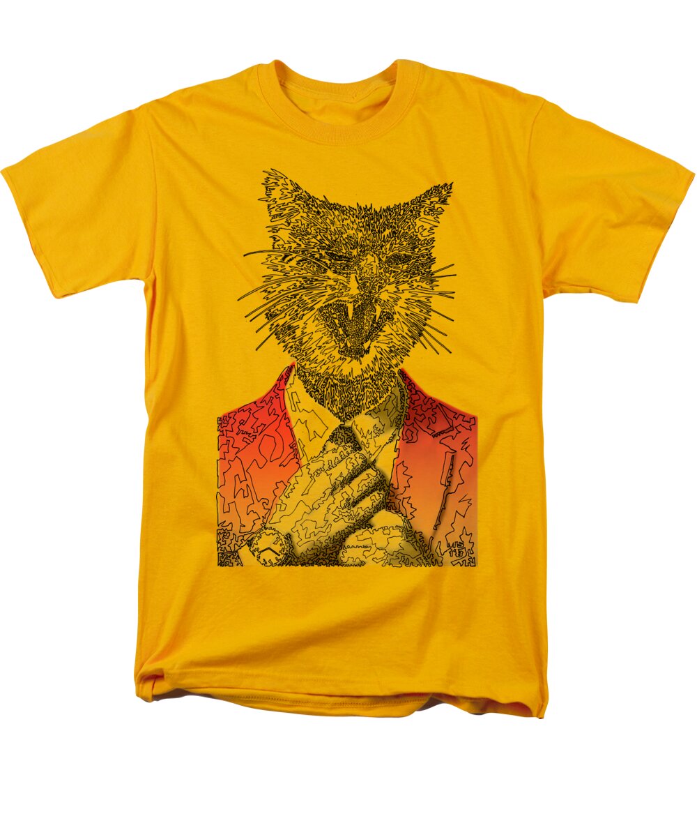 RED Cool Cat - Men's T-Shirt  (Regular Fit)