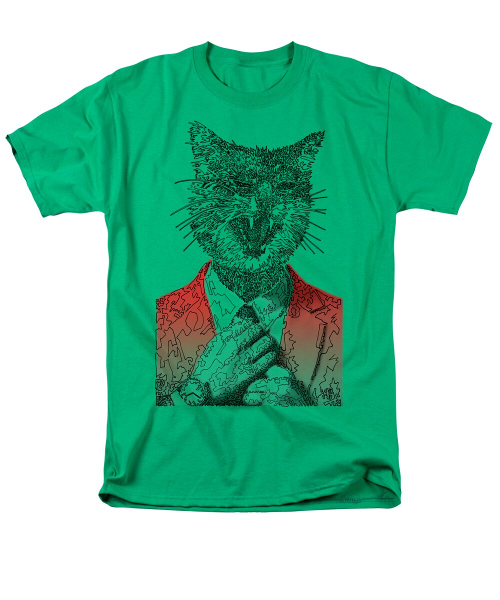 RED Cool Cat - Men's T-Shirt  (Regular Fit)