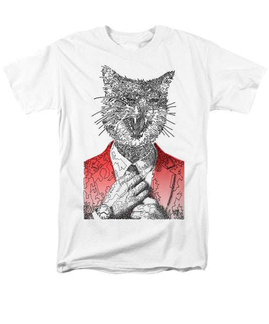 RED Cool Cat - Men's T-Shirt  (Regular Fit)