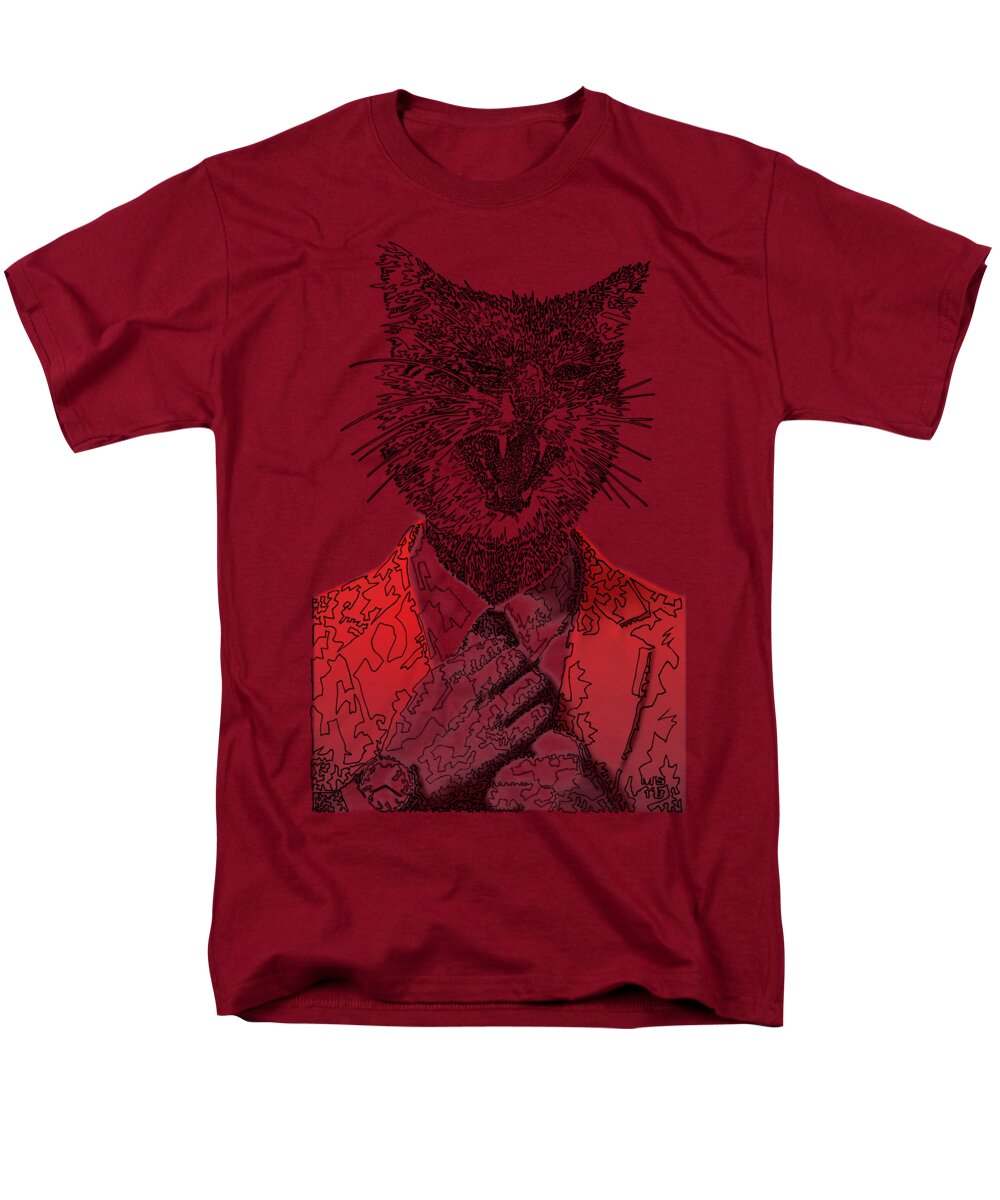 RED Cool Cat - Men's T-Shirt  (Regular Fit)