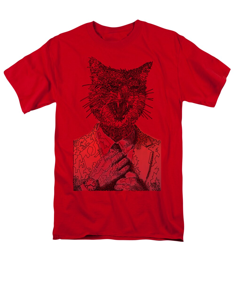 RED Cool Cat - Men's T-Shirt  (Regular Fit)
