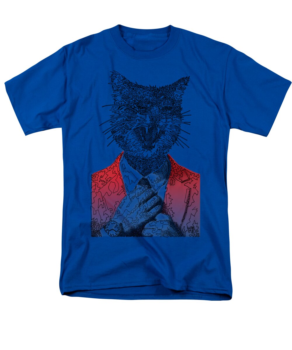 RED Cool Cat - Men's T-Shirt  (Regular Fit)