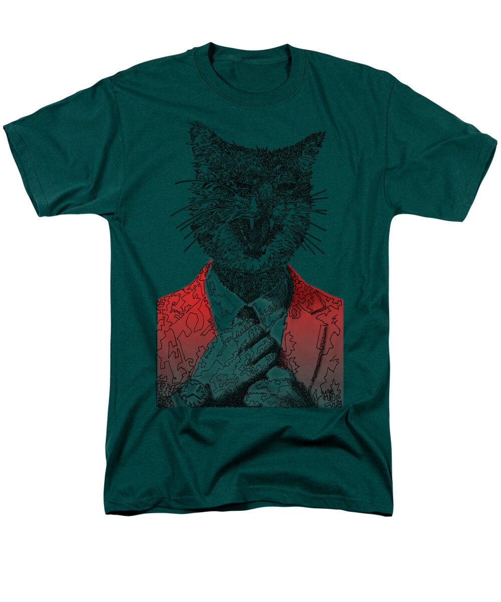 RED Cool Cat - Men's T-Shirt  (Regular Fit)