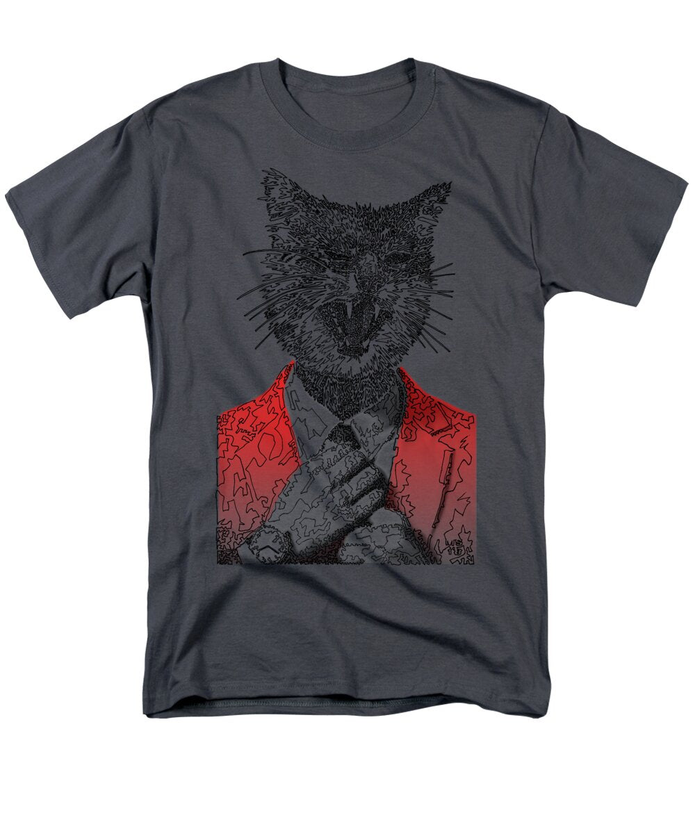 RED Cool Cat - Men's T-Shirt  (Regular Fit)