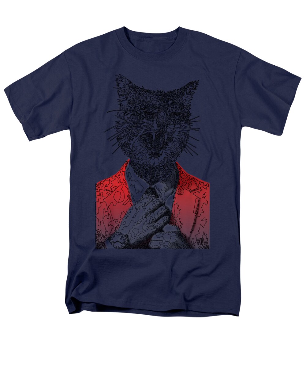 RED Cool Cat - Men's T-Shirt  (Regular Fit)