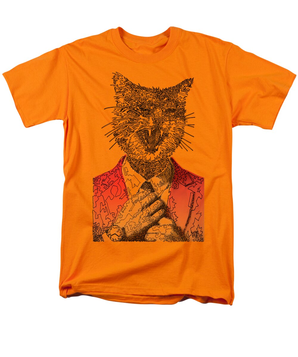 RED Cool Cat - Men's T-Shirt  (Regular Fit)
