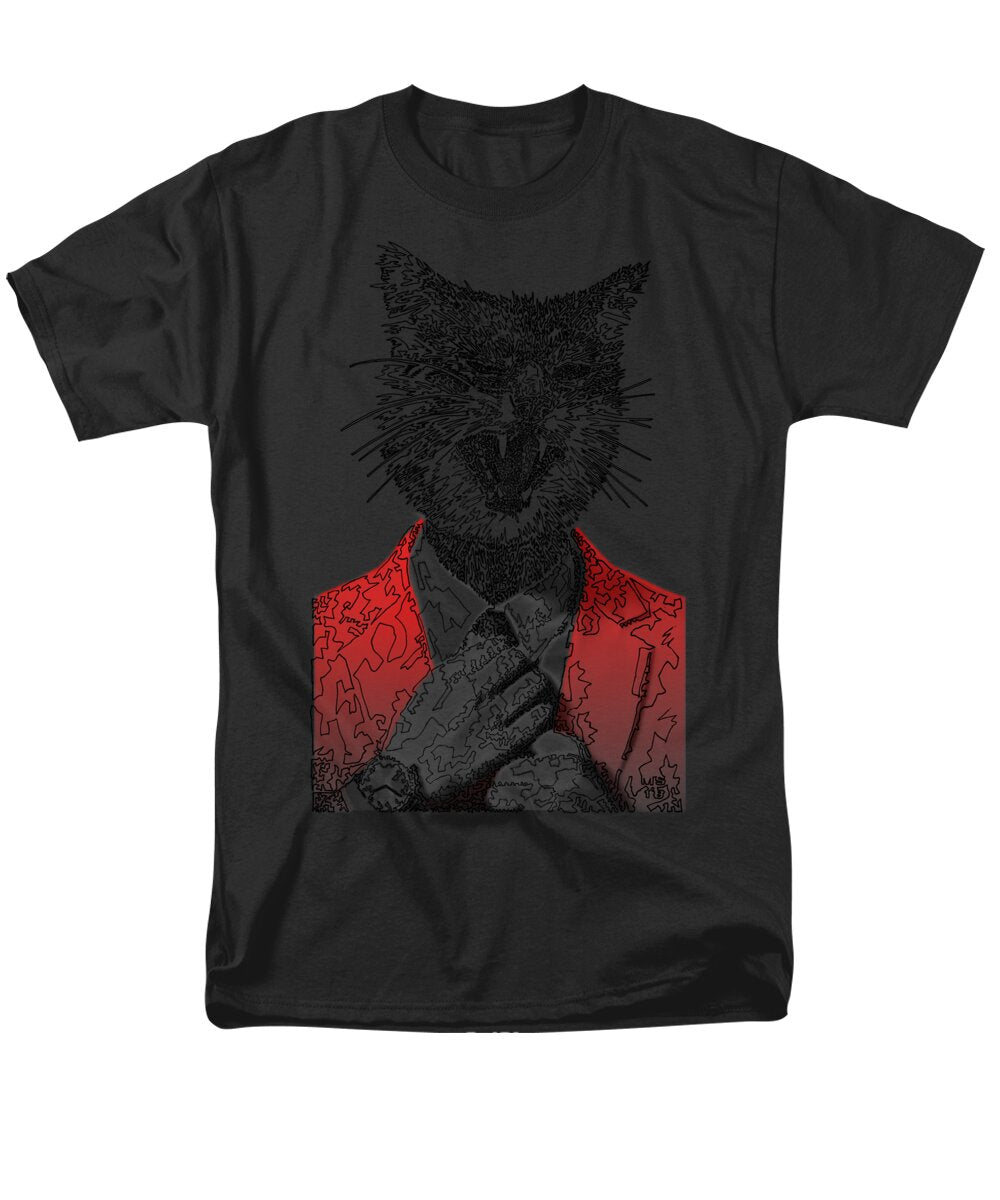 RED Cool Cat - Men's T-Shirt  (Regular Fit)