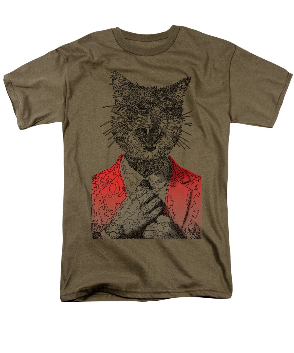 RED Cool Cat - Men's T-Shirt  (Regular Fit)