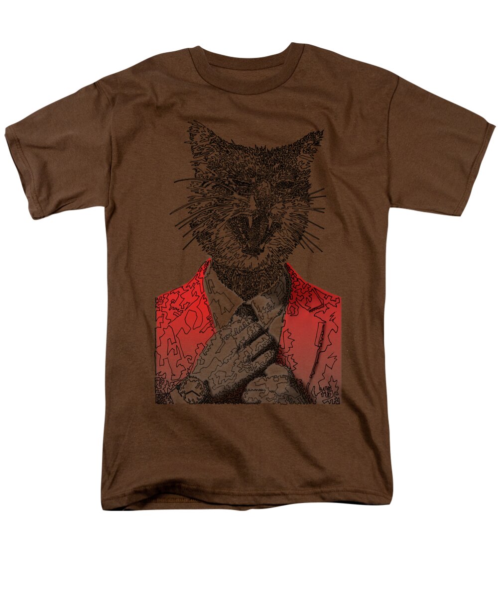 RED Cool Cat - Men's T-Shirt  (Regular Fit)