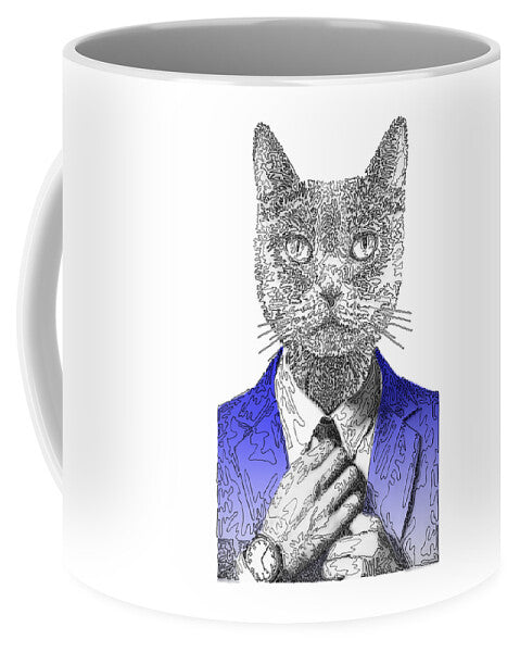 BLUE Cool Cat - Mug