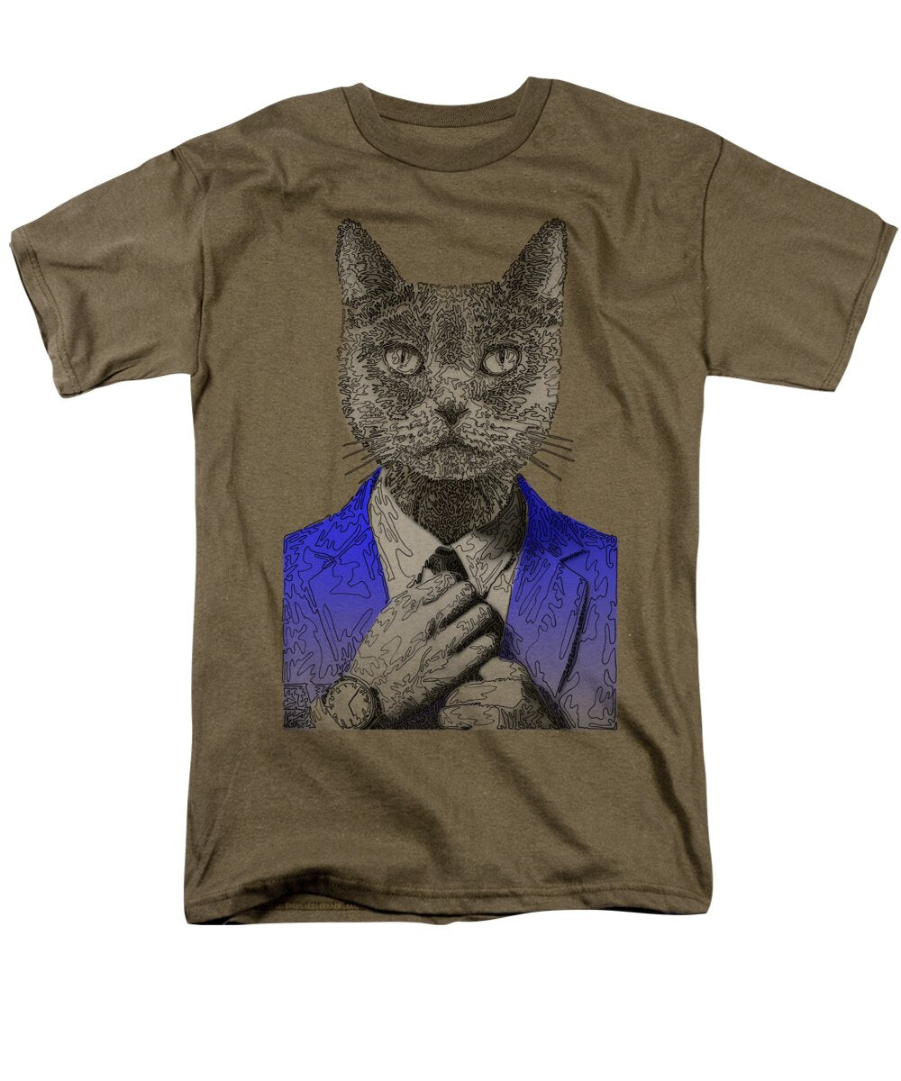 BLUE Cool Cat - Men's T-Shirt  (Regular Fit)