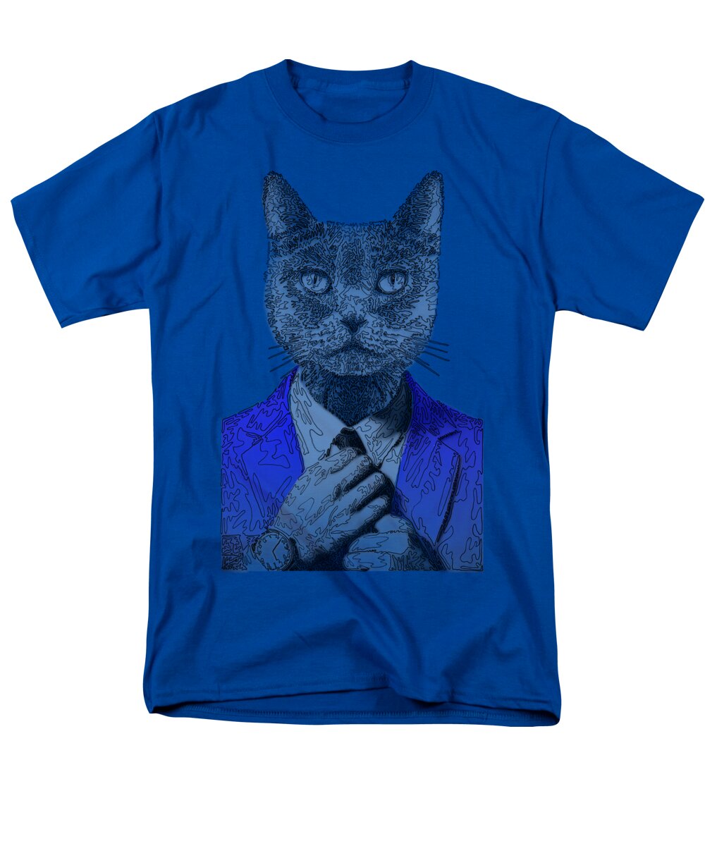 BLUE Cool Cat - Men's T-Shirt  (Regular Fit)