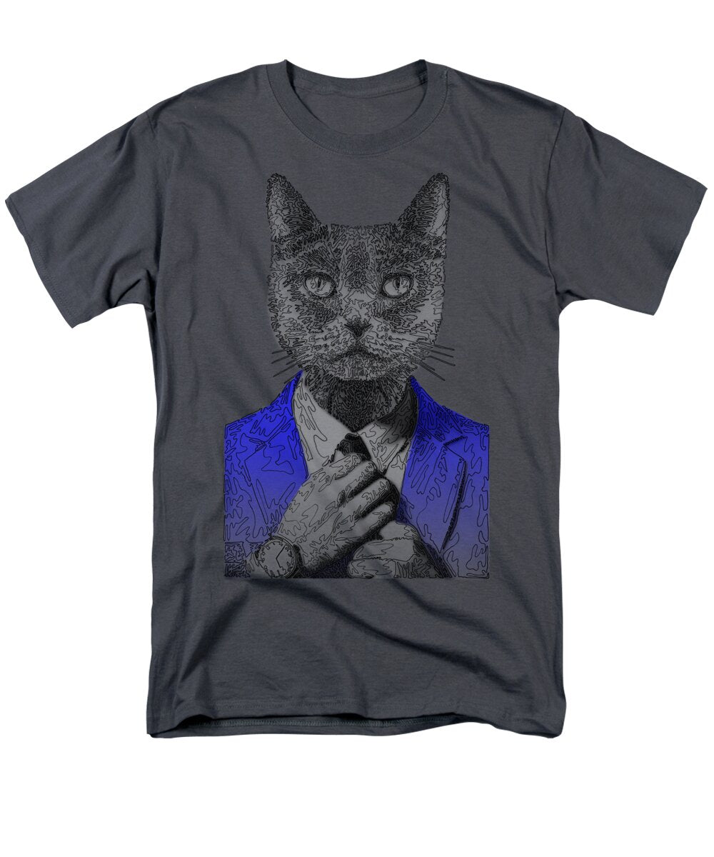 BLUE Cool Cat - Men's T-Shirt  (Regular Fit)