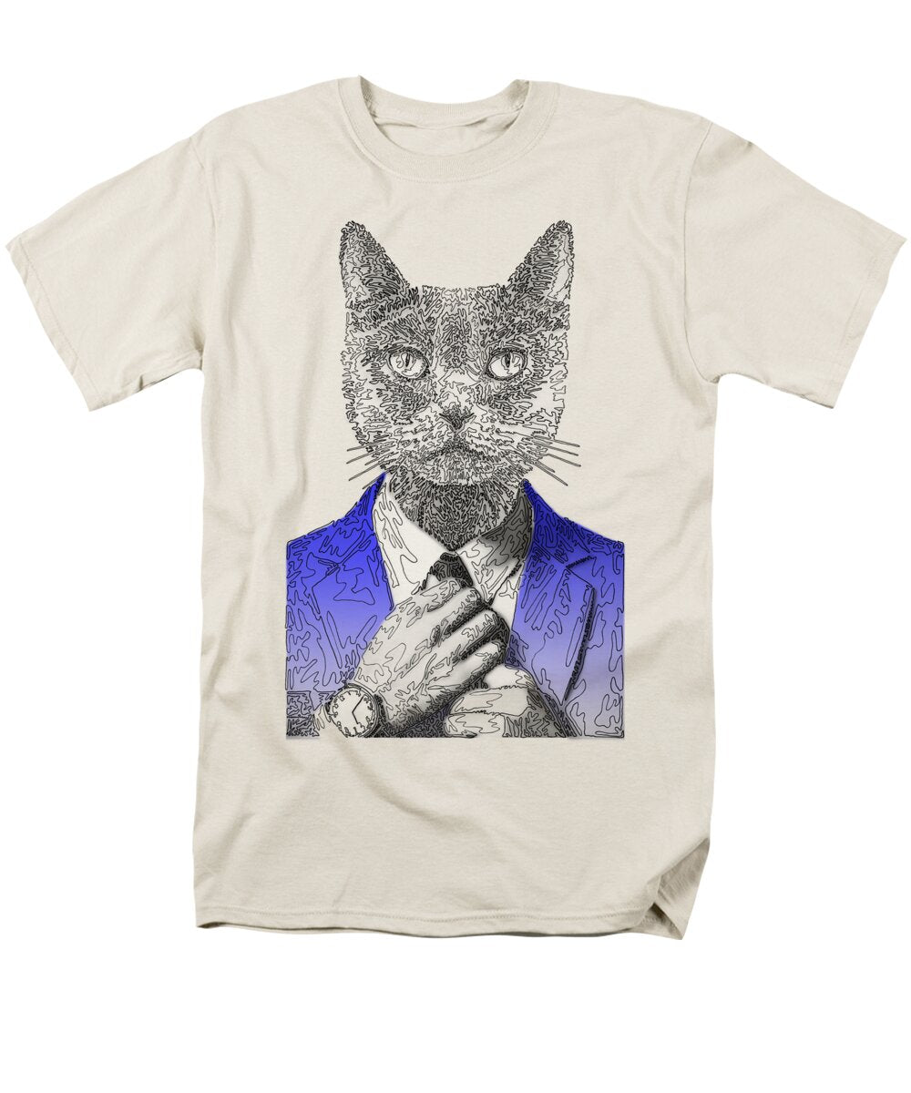 BLUE Cool Cat - Men's T-Shirt  (Regular Fit)