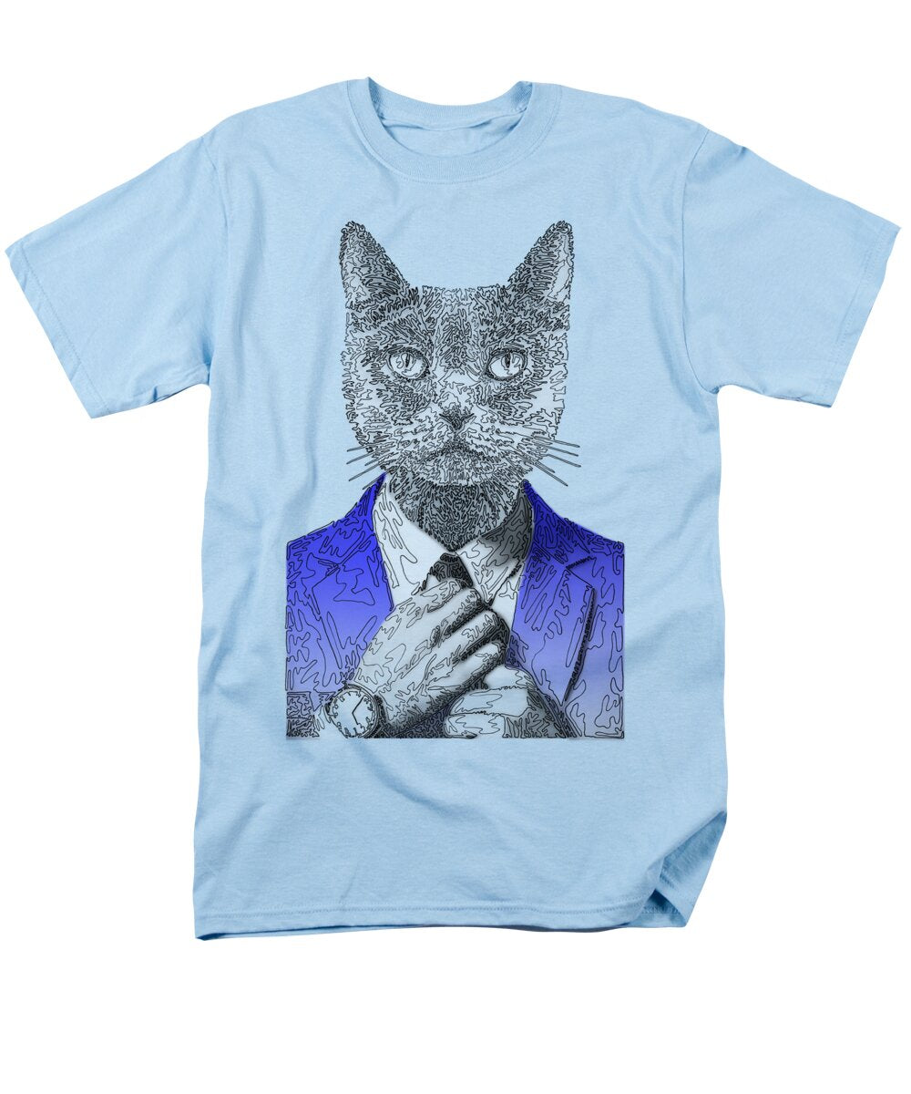 BLUE Cool Cat - Men's T-Shirt  (Regular Fit)