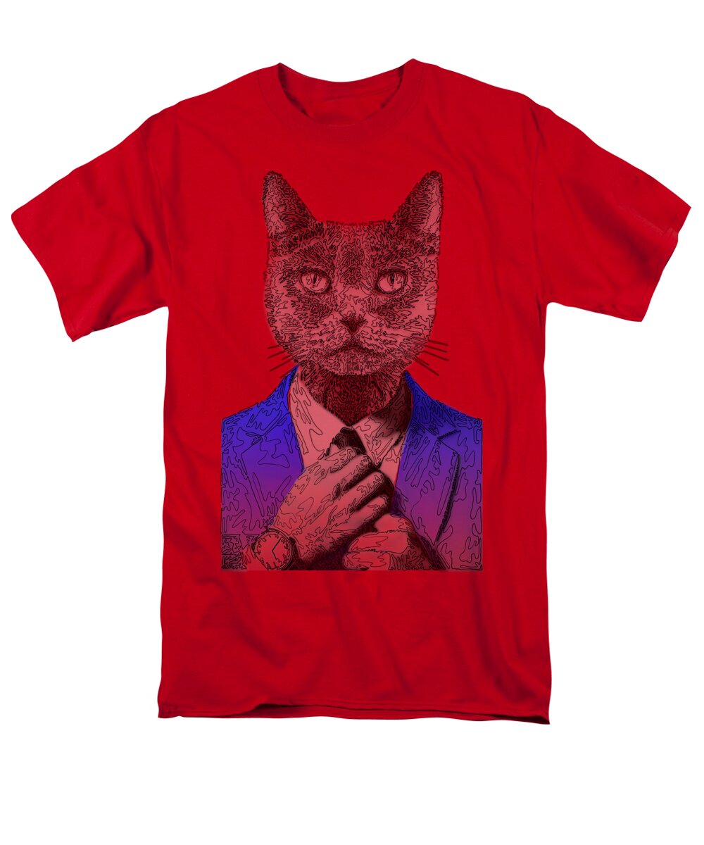 BLUE Cool Cat - Men's T-Shirt  (Regular Fit)