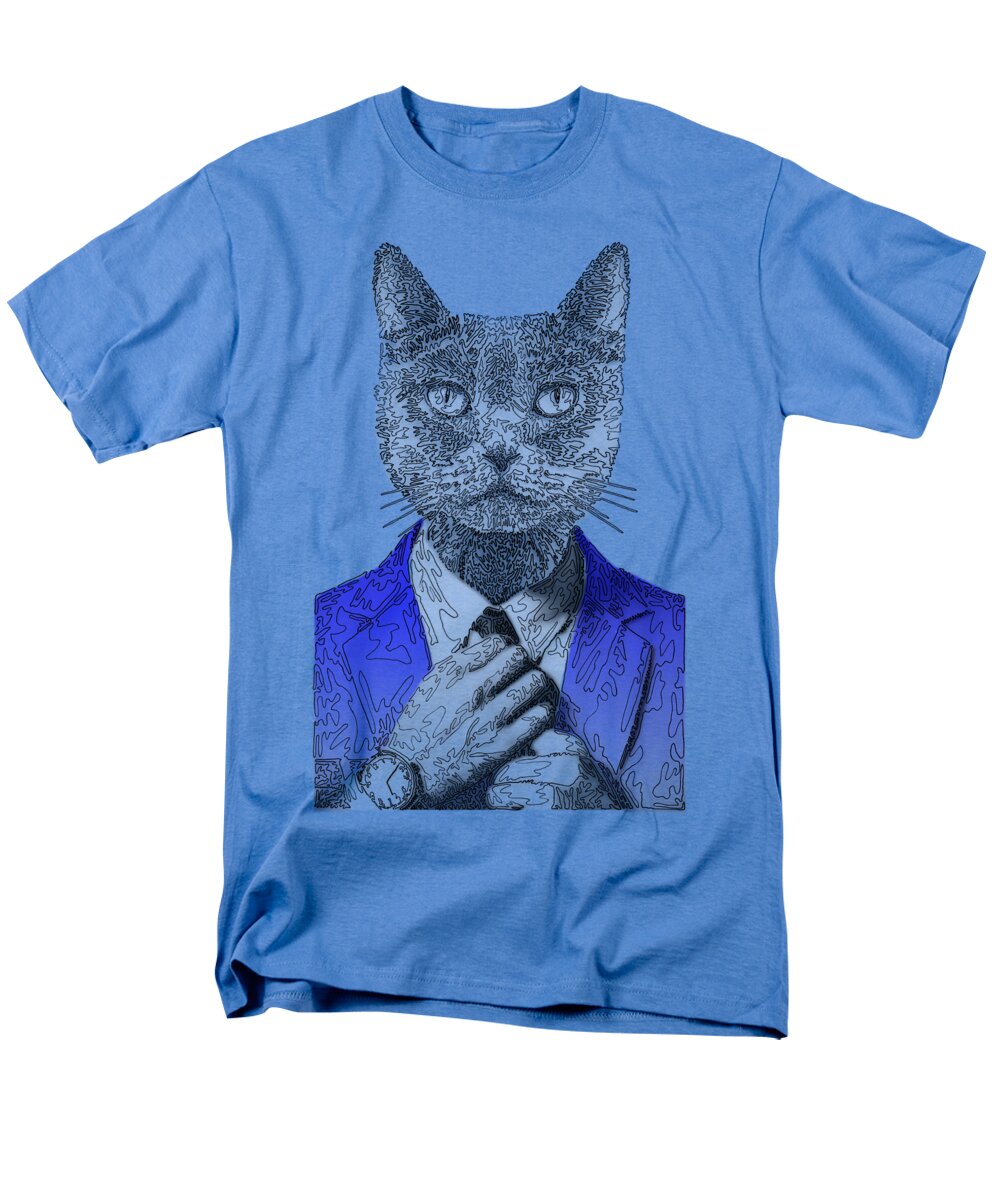 BLUE Cool Cat - Men's T-Shirt  (Regular Fit)