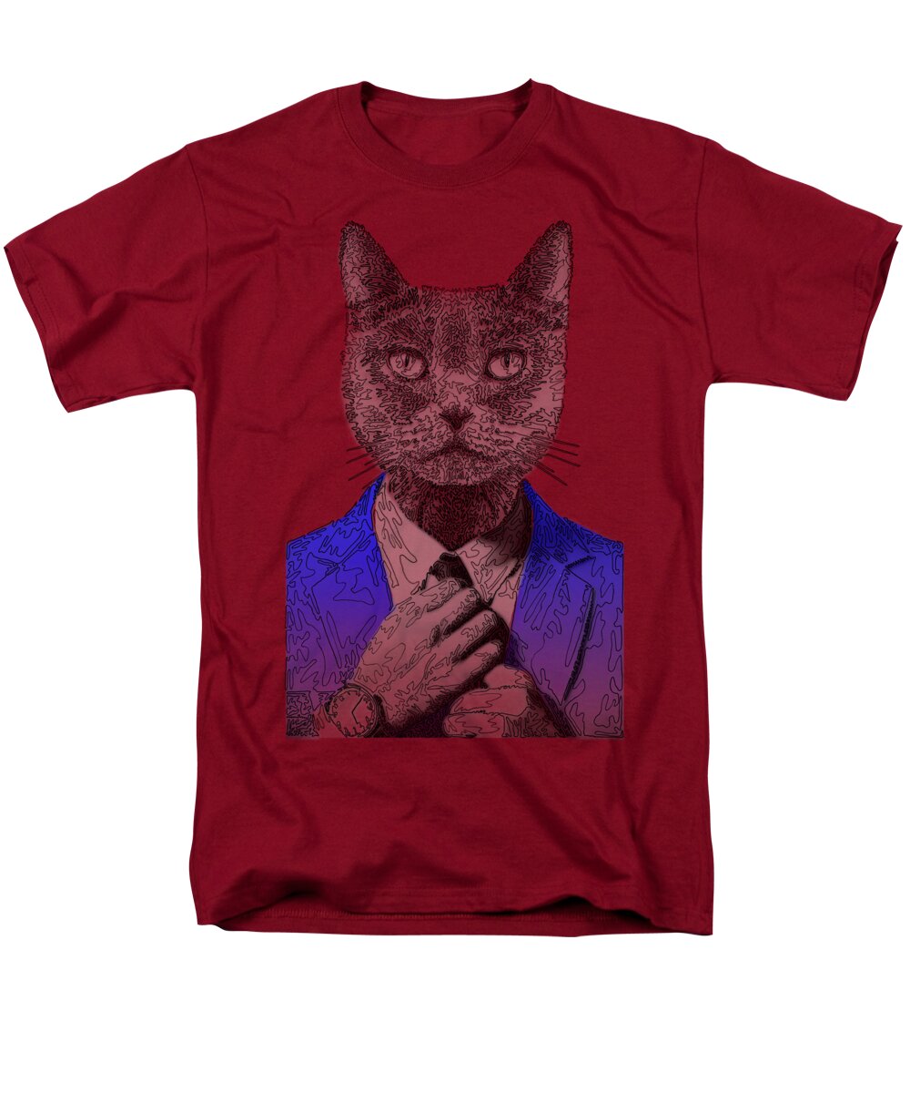 BLUE Cool Cat - Men's T-Shirt  (Regular Fit)