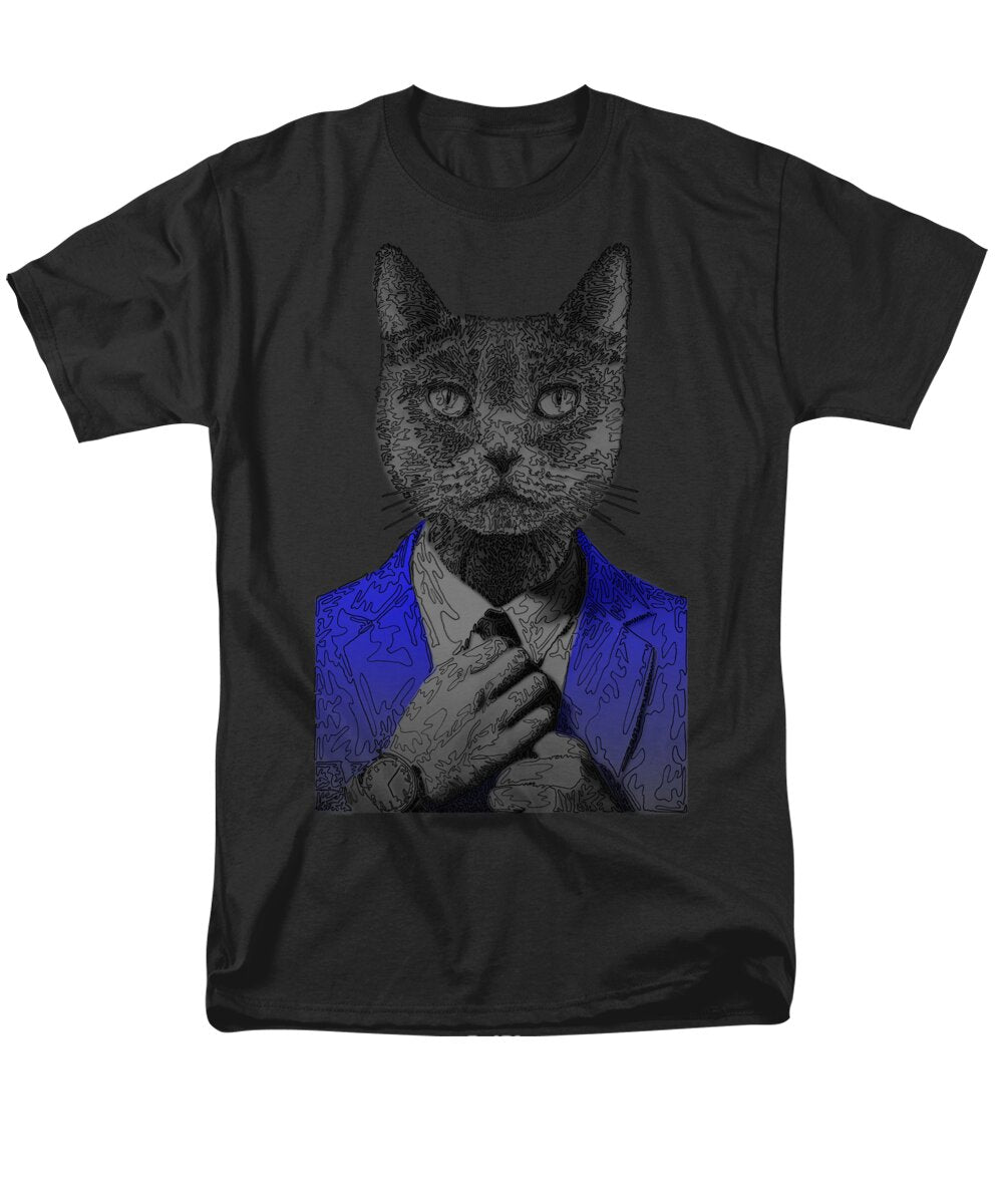BLUE Cool Cat - Men's T-Shirt  (Regular Fit)