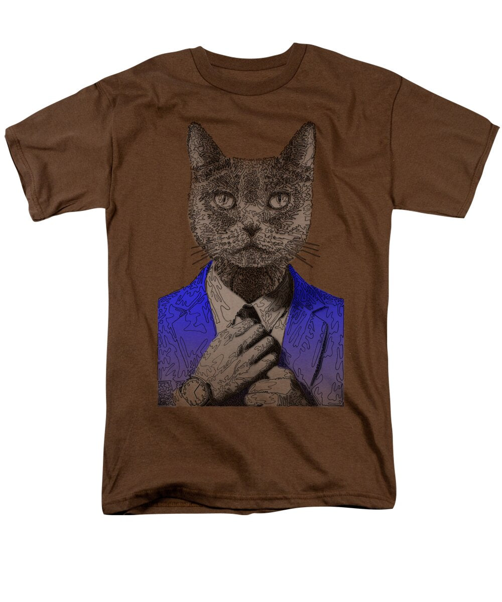 BLUE Cool Cat - Men's T-Shirt  (Regular Fit)