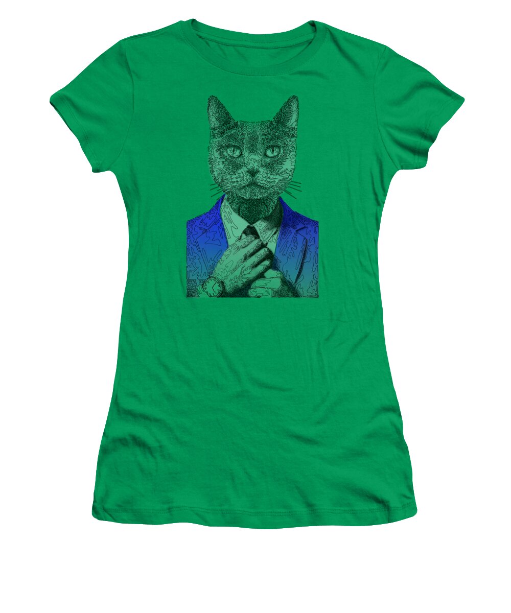 BLUE Cool Cat - Women's T-Shirt
