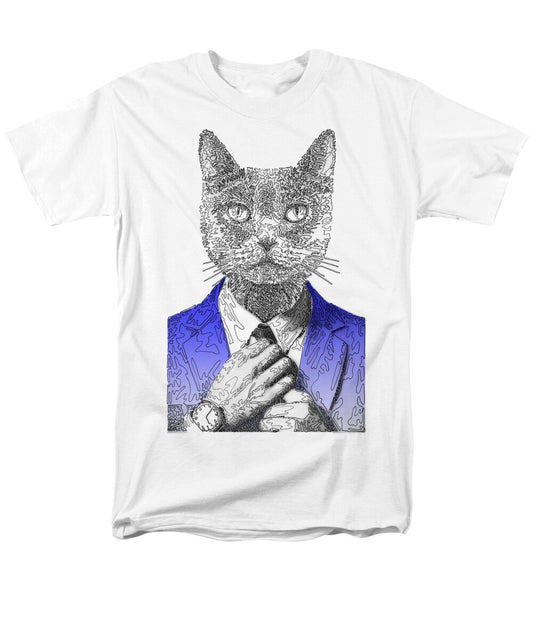BLUE Cool Cat - Men's T-Shirt  (Regular Fit)