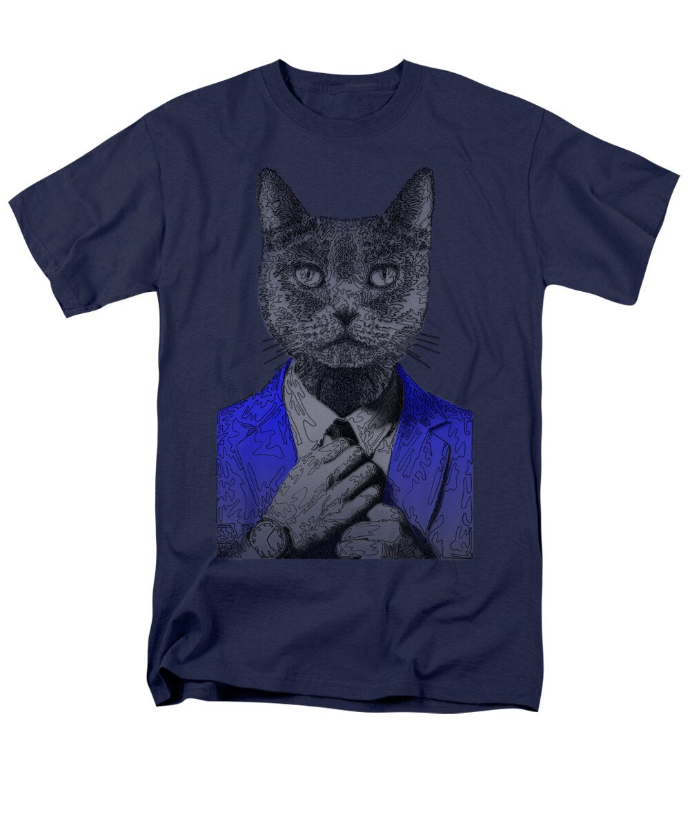 BLUE Cool Cat - Men's T-Shirt  (Regular Fit)