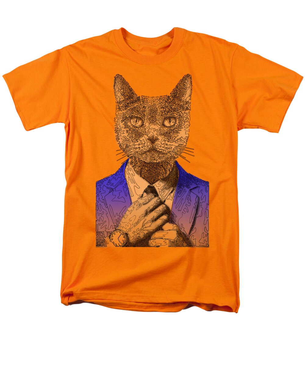 BLUE Cool Cat - Men's T-Shirt  (Regular Fit)